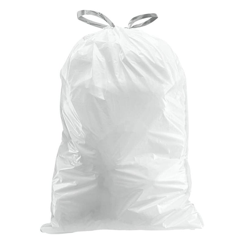 Plasticplace Custom Fit Trash Bags, Compatible with simplehuman Code X (200 Count) White Drawstring Garbage Liners 21 Gallon/ 80 Liter, 26" x 24.5" - Image 3